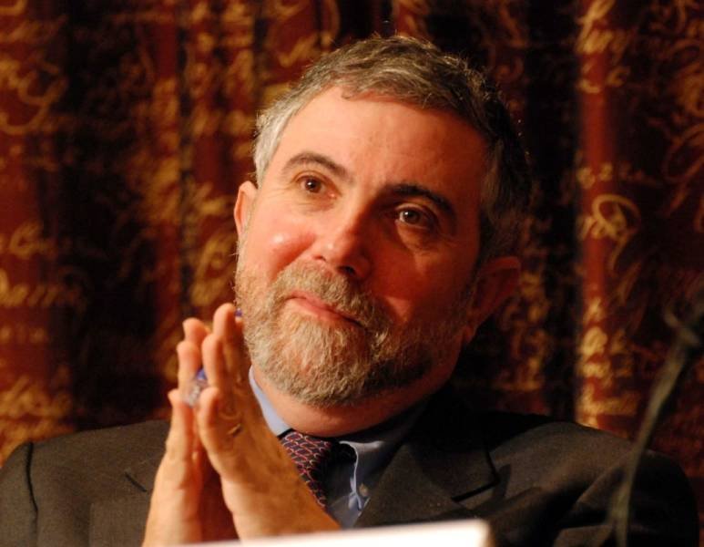 Paul Krugman, Laureate of the Sveriges Riksbank Prize in Economic Sciences in Memory of Alfred Nobel 2008 at a press conference at the Swedish Academy of Science in Stockholm.  Source: Wikipedia.